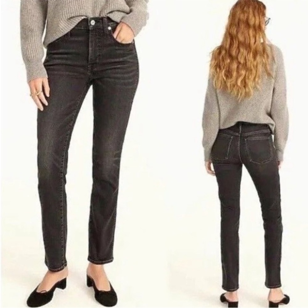 J. Crew Denim 9” Vintage Straight Charcoal Jeans Denim 28 Raw Hem